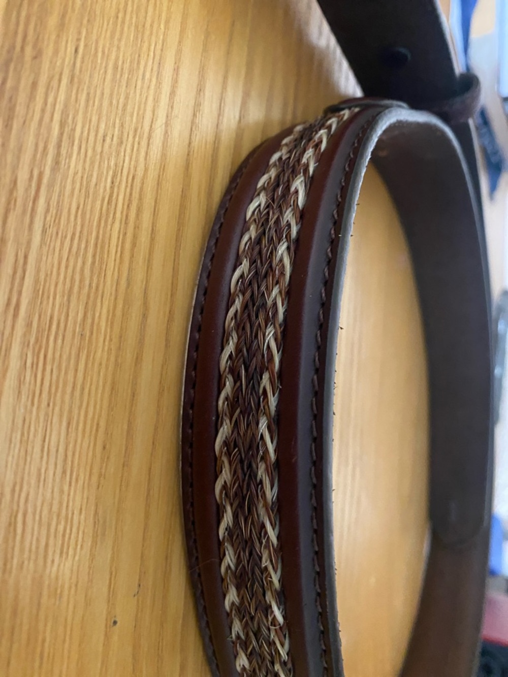 Tony Lama Sz 36 Western Leather Belt Braided. - Picture 3 of 6